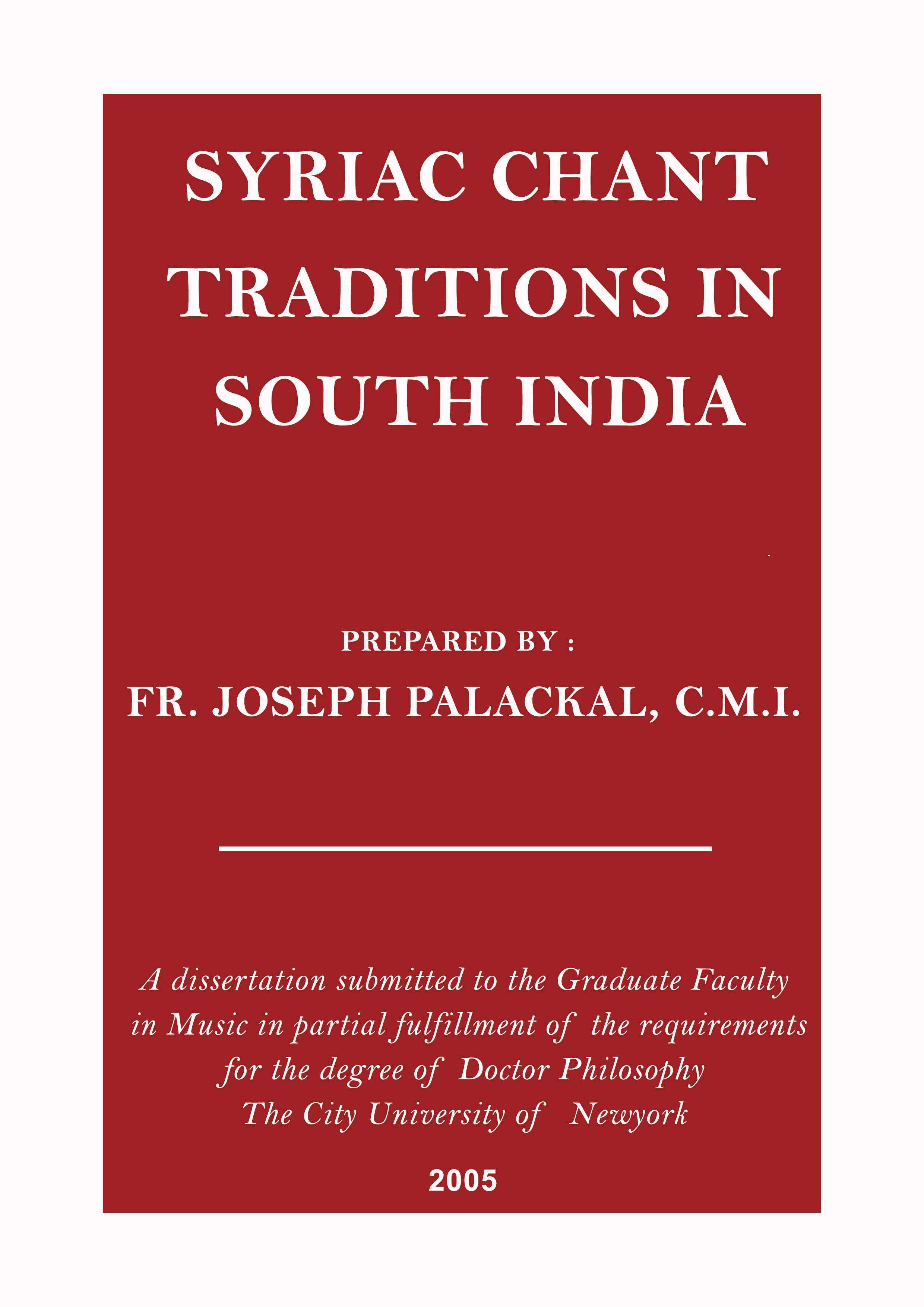 Syriac chant traditions South India Joseph Palackal